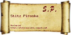 Stitz Piroska névjegykártya