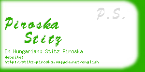 piroska stitz business card